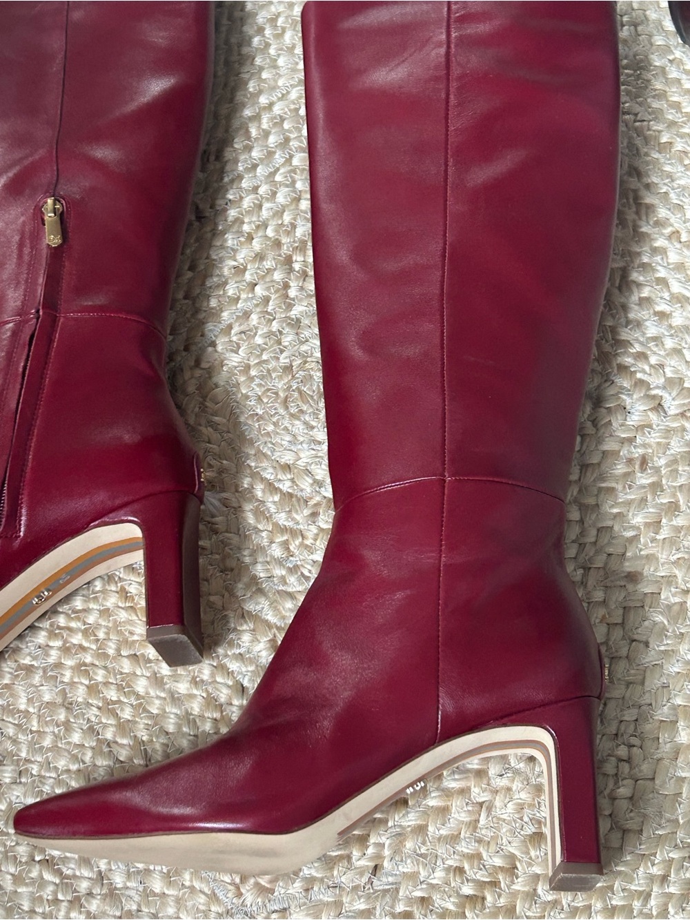 Sam Edelman Tall Leather Burgundy Boot - Picture 9 of 13